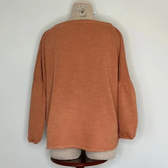 J. Jill Women's Boatneck Dolman Bell Sleeve Rust Colored Top Size Large Petite - Picture 2 of 8